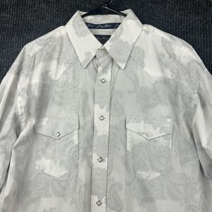 Wrangler George Strait Troubador Pearl Snap White Paisley Shirt Mens XLT
